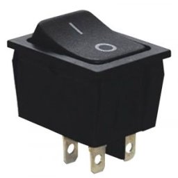 Készülékkapcsoló, BE-KI, 2-pólus, fekete, 0-I felirattal 16(6)A, 250V AC