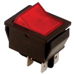 Készülékkapcsoló, BE-KI, 2-pólus, piros, világító raszter 16(6)A, 250V AC