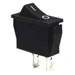Készülékkapcsoló, BE-KI, fekete (0-I felirat) 16(6)A, 250V AC