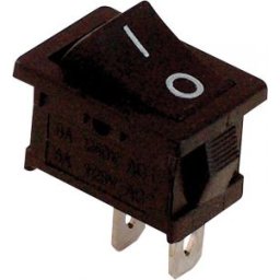Készülékkapcsoló, BE-KI, fekete (0-I felirat) 16(6)A, 250V AC