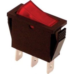 Készülékkapcsoló, BE-KI, piros-világító 16(6)A, 250V AC