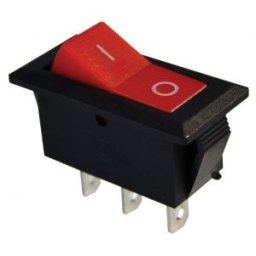 Készülékkapcsoló, váltó, piros (0-I felirat) 16(6)A, 250V AC