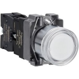 Easy Harmony XB2, Világító nyomógomb, fehér, AC/DC 24V, fém, panelbe süllyesztett, 22mm, visszatérő XB2BW31B1C