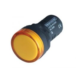 LED-es jelzőlámpa, sárga 12V AC/DC, d=22mm