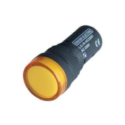LED-es jelzőlámpa, sárga 24V AC/DC, d=16mm