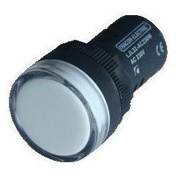 Tokozott LED-es jelzőlámpa, fehér - 24V AC/DC, d=22mm LJL22-WCT - Tracon