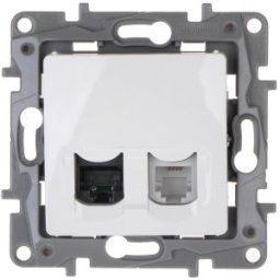 NILOE Telefon + adat aljzat Utp Cat.5E Rj11+Rj45 Fehér 764570