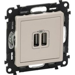 Kettős USB töltőaljzat 5V 1500 mA VALENA LIFE Elefántcsont 753212