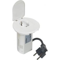 Összeszerelt Asztali Kábelrendező 2P+F Csatlakozóaljzattal És Usb Telefontöltővel, Fehér Keret És Mechanizmus, 1X2P+F Csatlakozóaljzat Burkolattal, 1X Usb , 2 M Tápkábellel 2P+F Csatlakozódugóval 054085