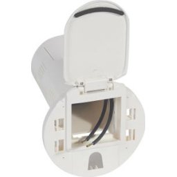 Üres Asztali Kábelrendező 2P+F Csatlakozóaljzathoz És Usb Telefontöltő Aljzathoz, Ral 9003 Fehér 054072