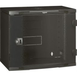 Legrand Fali Rackszekrény, 19", 9U, Mag: 500, Szél: 600, Mély: 400, Antracit, Egyrekeszes, Üvegajtós, Max: 27 Kg, Lcs2 046201