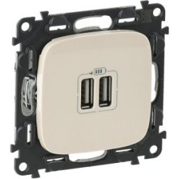 Valena Allure Kettős Usb Töltőaljzat, Burkolattal, Elefántcsont 754996