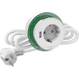 UNICA SYSTEM+ Bútorba süllyeszthető 2P+F / USB A, fehér