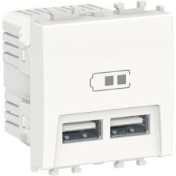 EASY STYL Dupla Usb csatlakozó aljazt 2 modulos Fehér LMR9910001