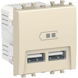 EASY STYL Dupla Usb csatlakozó aljazt 2 modulos Krém LMR9910002