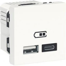 UNICA USB 2.0 töltő A+C aljzat 2 modulos Fehér