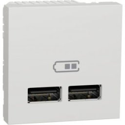 UNICA USB töltő 1A aljzat 2 modulos Fehér