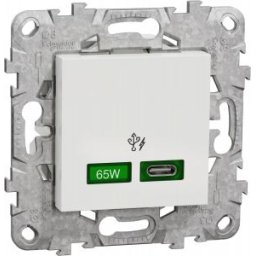 UNICA Usb töltő C 65W Fehér 2 modulos