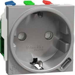 UNICA Aljzat + USB C 10,5W 2 modulos Alumínium