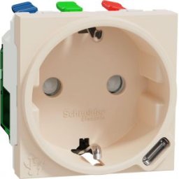 UNICA Aljzat + USB C 10,5W 2 modulos Bézs