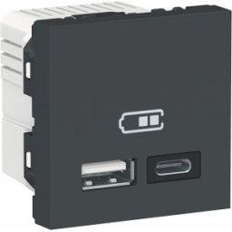 UNICA USB 2.0 töltő A+C aljzat 2 modulos Antracit
