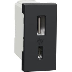 UNICA USB töltő A+C 15W aljzat 1 modulos Antracit
