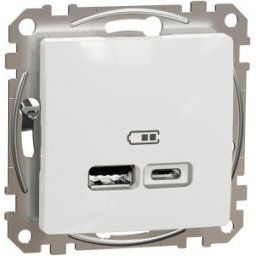SEDNA Design Dupla USB töltő, A+C, 2.4A Fehér