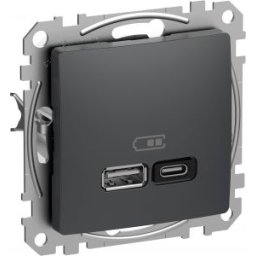 SEDNA Design USB gyorstöltő A+C 45W Antracit