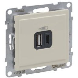 SUNO USB töltő A+C 15W aljzat Elefántcsont 721230