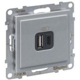 SUNO USB töltő A+C 15W aljzat Alumínium 721330