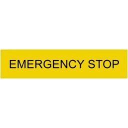 Easy Harmony XB2, Felirati tábla, 8x27 mm, jelölt EMERGENCY STOP, műanyag, ZBY04330C
