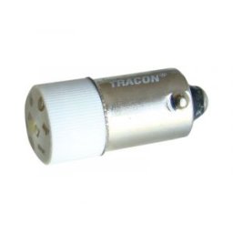 LED-es jelzőizzó, fehér 230V AC/DC, Ba9s