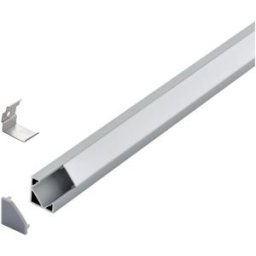 Belső sarok Led profil (Takaró búrával) Alumínium, Műanyag H:18mm L:1m W:18mm Ezüst