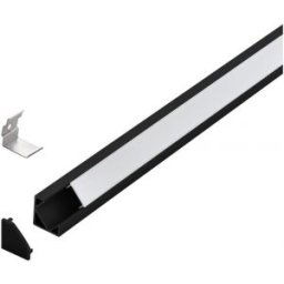 Belső sarok Led profil (Takaró búrával) Alumínium, Műanyag H:18mm L:1m W:18mm Fehér, Fekete
