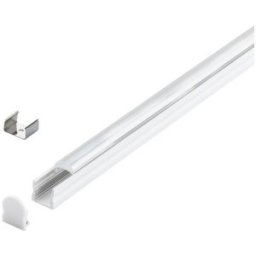 Led profil (Takaró búrával) Alumínium, Műanyag H:20mm L:1m W:17mm Átlátszó