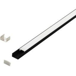 Led profil (Takaró búrával) Alumínium, Műanyag H:9mm L:1m W:17mm Fehér, Fekete