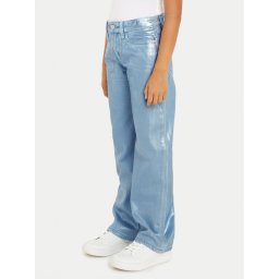 Calvin Klein Jeans Szövet nadrág IG0IG02383 Kék Wide Leg
