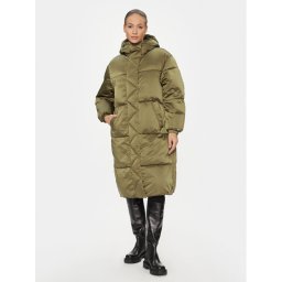 Tommy Jeans Pehelykabát Satin DW0DW16587 Zöld Relaxed Fit