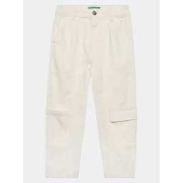 United Colors Of Benetton Szövet nadrág 42C2CF02X Ekru Regular Fit