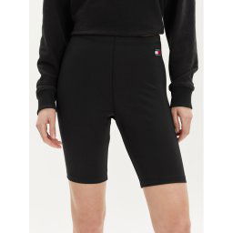Tommy Jeans Kerékpáros nadrág Badge DW0DW17773 Fekete Slim Fit