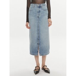 Tommy Hilfiger Farmer szoknya WW0WW42882 Kék Straight Fit