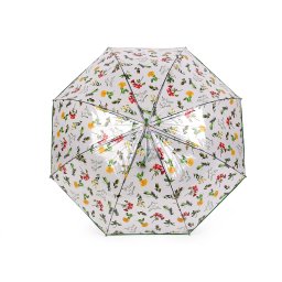 Női / lányos átlátszó kilövős esernyő réti virág