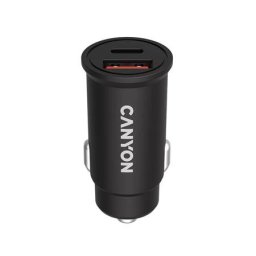 CANYON Autós töltő, USB-C/USB-A, QC 3.0 18W, PD 30W, CANYON "C-20B03"