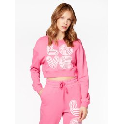 LOVE MOSCHINO Pulóver W646102M 4457 Rózsaszín Cropped Fit