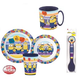 Minions - Minyonok micro gyerek étkészlet + evőeszköz szett