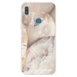 Átlátszó szilikon tok az alábbi mobiltelefonokra Huawei Y6 2019 - Cream marble
