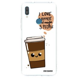 Átlátszó szilikon tok az alábbi mobiltelefonokra Huawei Y6 2019 - Cute coffee