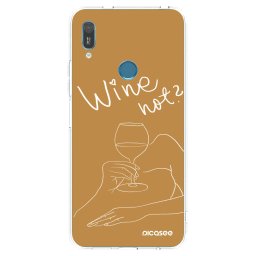 Átlátszó szilikon tok az alábbi mobiltelefonokra Huawei Y6 2019 - Wine not