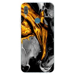 Átlátszó szilikon tok az alábbi mobiltelefonokra Huawei Y6 2019 - Black Gold