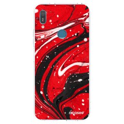 Átlátszó szilikon tok az alábbi mobiltelefonokra Huawei Y6 2019 - Red black